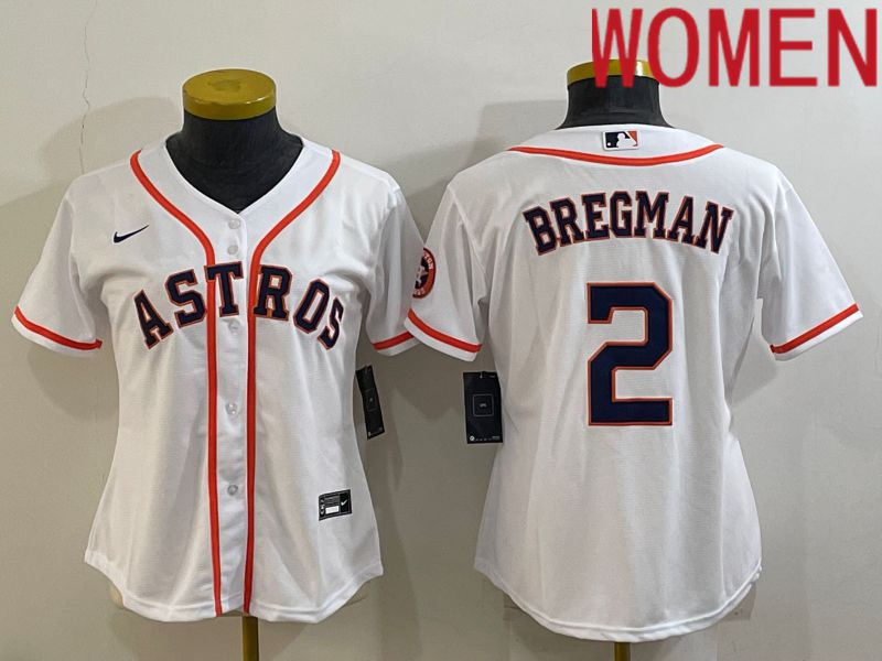 Women Houston Astros #2 Bregman White Game Nike 2022 MLB Jerseys